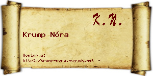 Krump Nóra névjegykártya